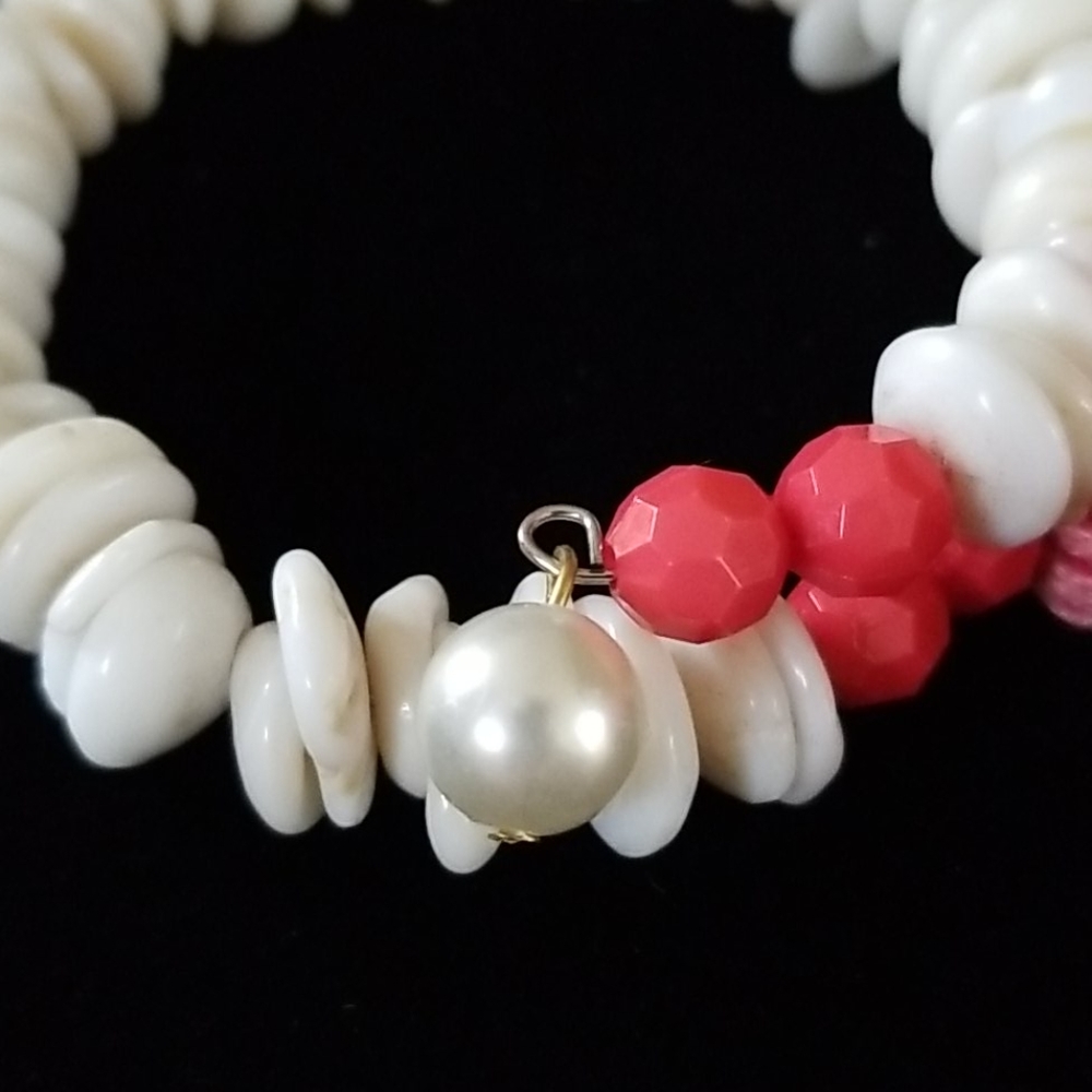 Hand Crafted Natural Shell Wired Wrap Bracelet Wi… - image 7